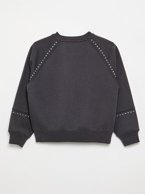 Plain Sweatshirt with Studs - Kiabi