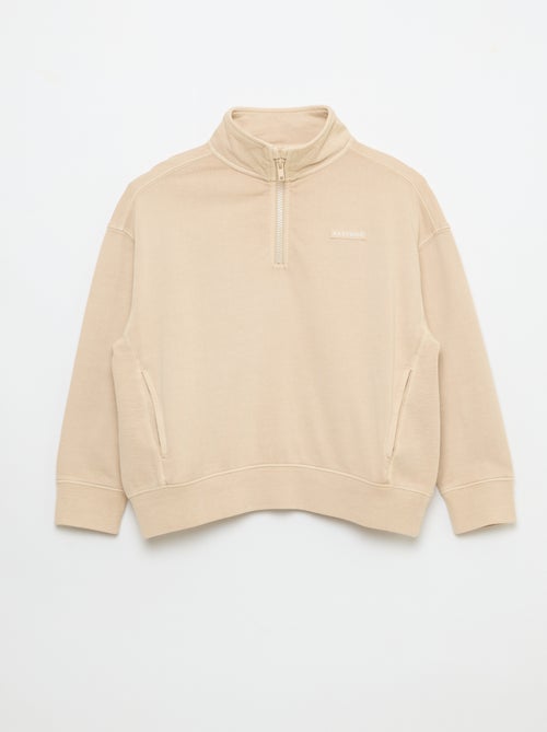 Plain Sweatshirt with Trucker Neck - Kiabi