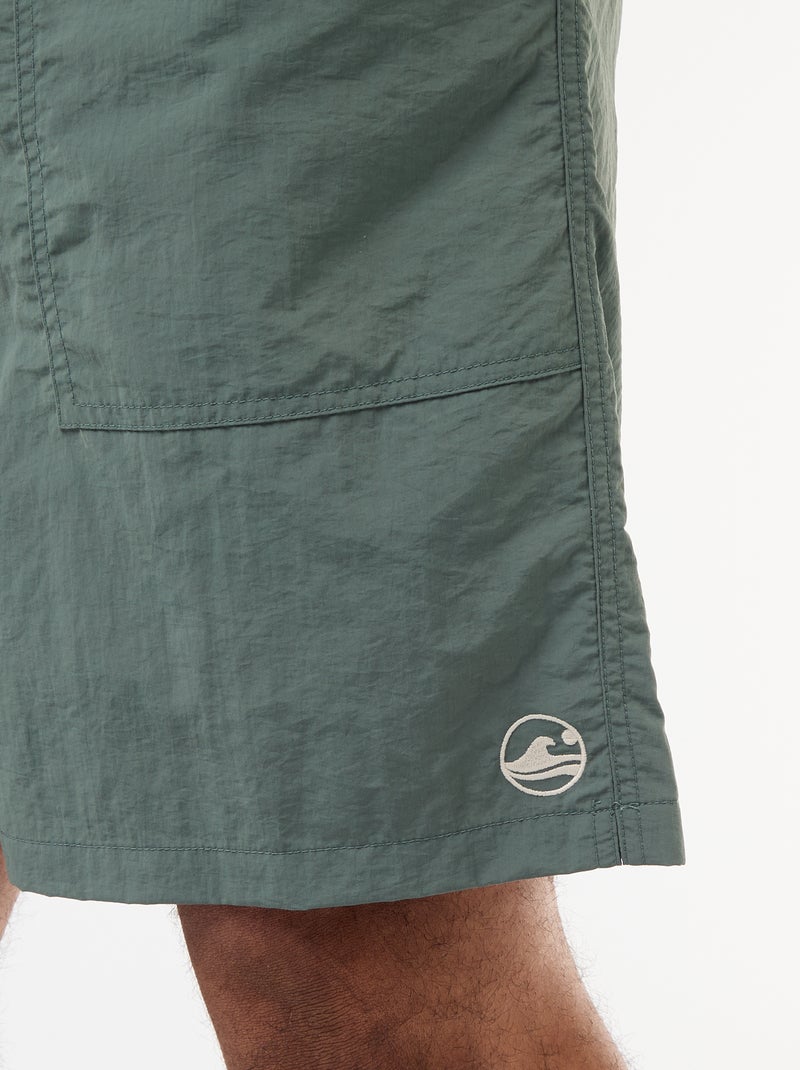 Plain Swim Bermuda Shorts Green - Kiabi