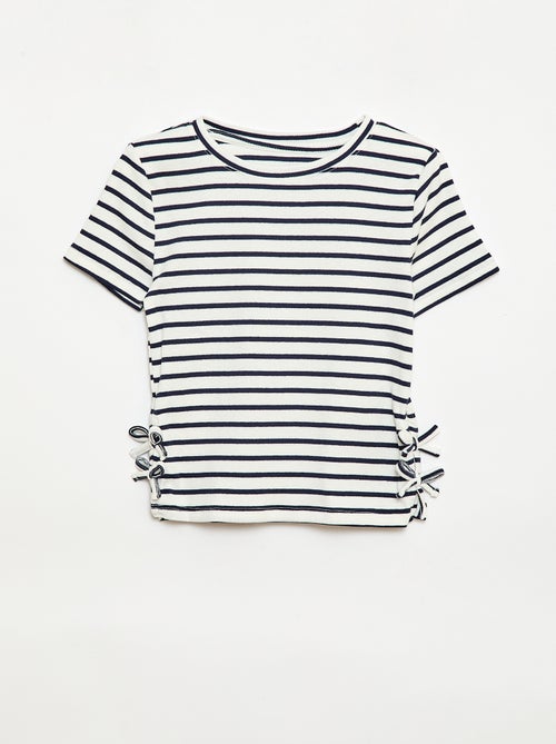 Plain T-shirt with Decorative Knots - Kiabi