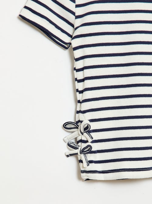 Plain T-shirt with Decorative Knots - Kiabi