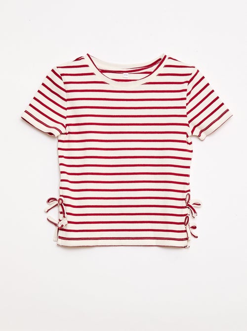 Plain T-shirt with Decorative Knots - Kiabi