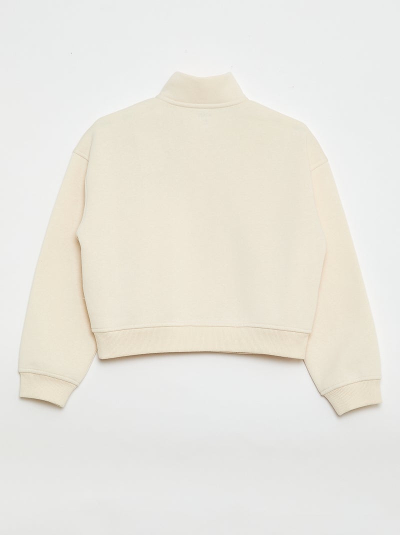 Plain Trucker Sweatshirt Beige - Kiabi