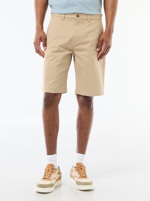 Plain Twill Chino Bermuda Shorts - Kiabi