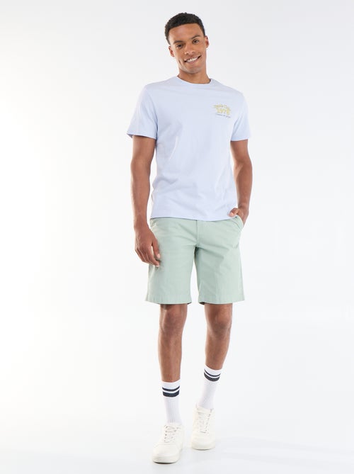Plain Twill Chino Bermuda Shorts - Kiabi
