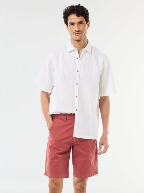 Plain Twill Chino Bermuda Shorts - Kiabi