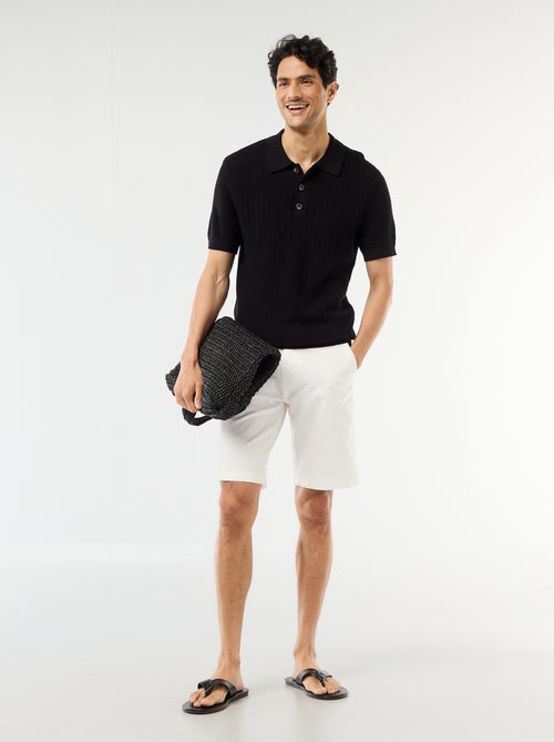 Plain Twill Chino Bermuda Shorts - Kiabi