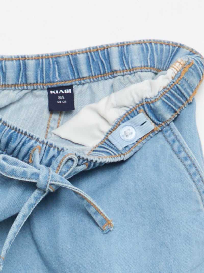 Plain Twill Shorts Blue - Kiabi
