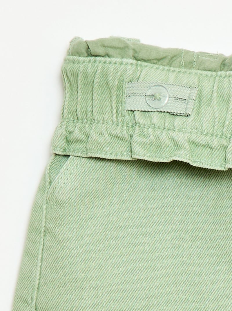Plain Twill Shorts Green - Kiabi