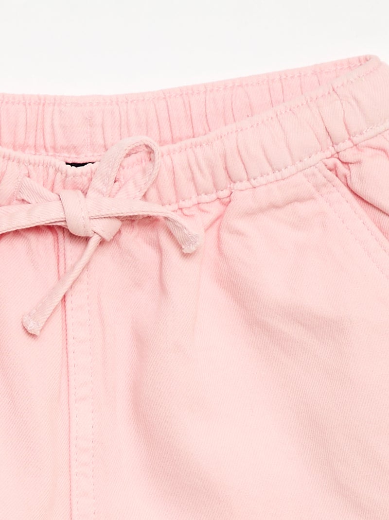 Plain Twill Shorts Pink - Kiabi