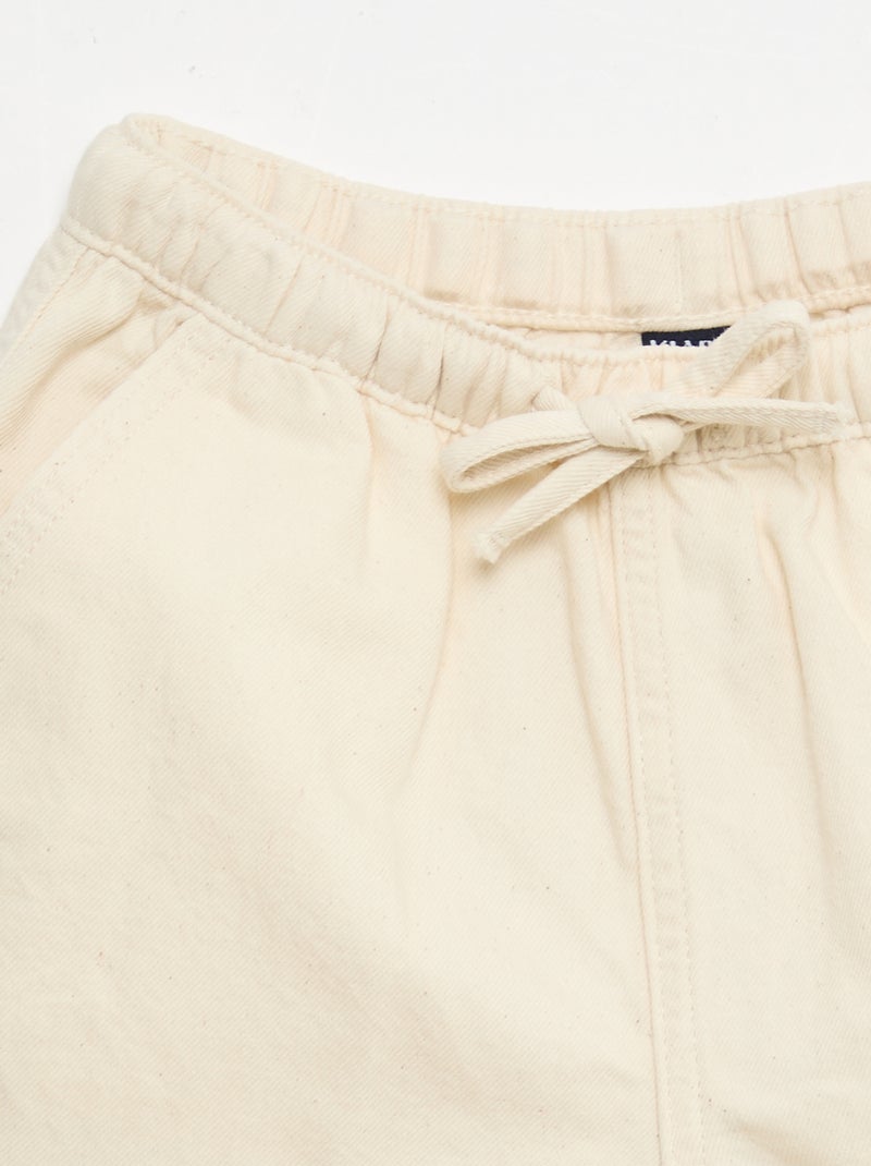 Plain Twill Shorts White - Kiabi