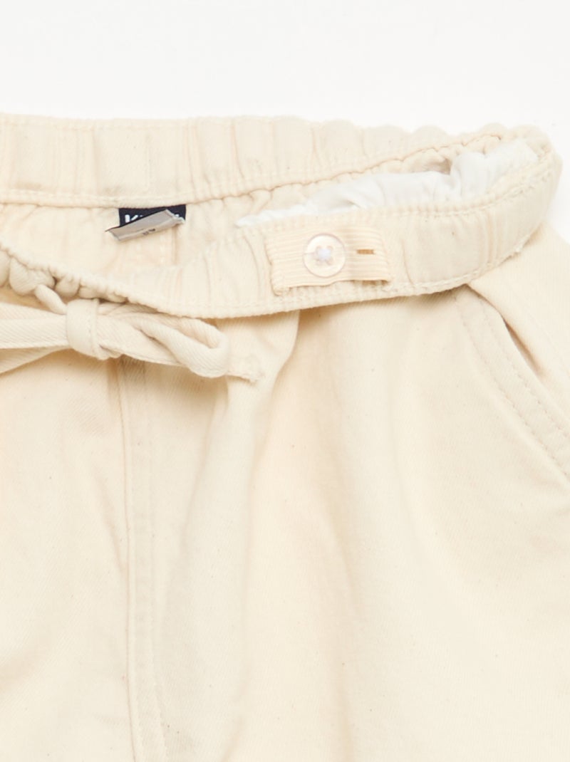 Plain Twill Shorts White - Kiabi