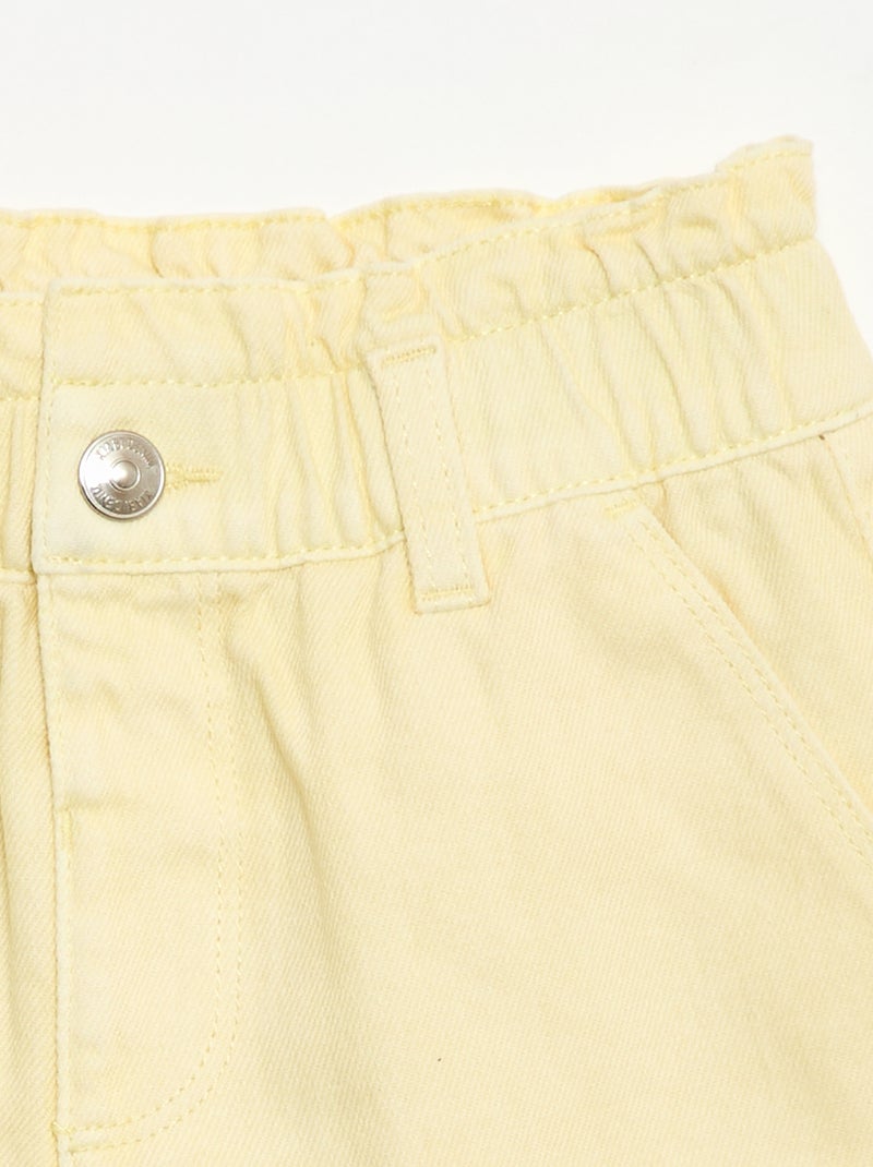 Plain Twill Shorts Yellow - Kiabi
