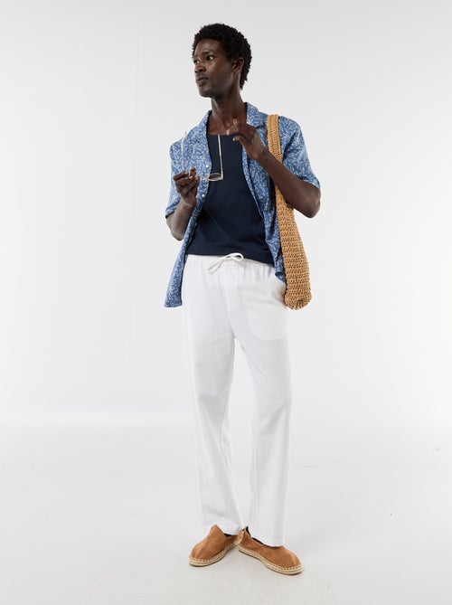 Plain vest top in ribbed knit fabric - Kiabi