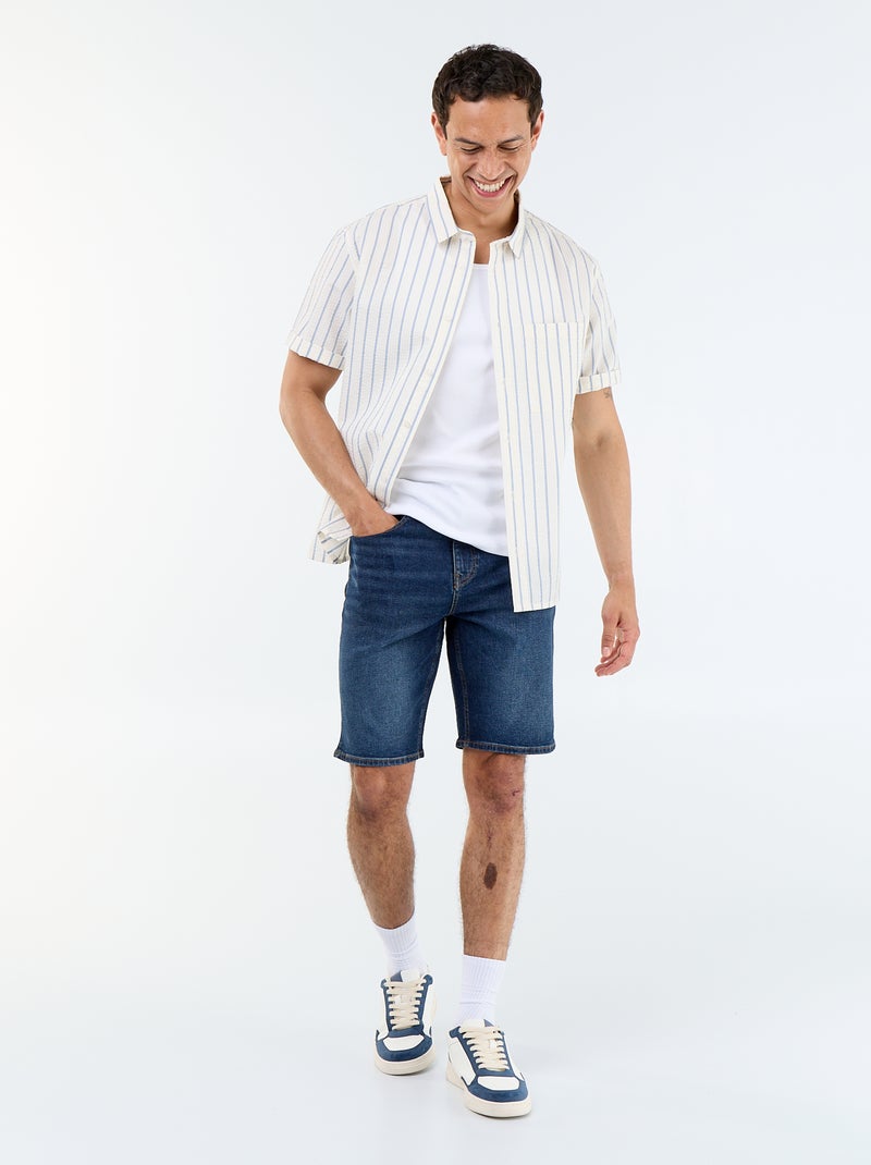 Plain vest top in ribbed knit fabric White - Kiabi