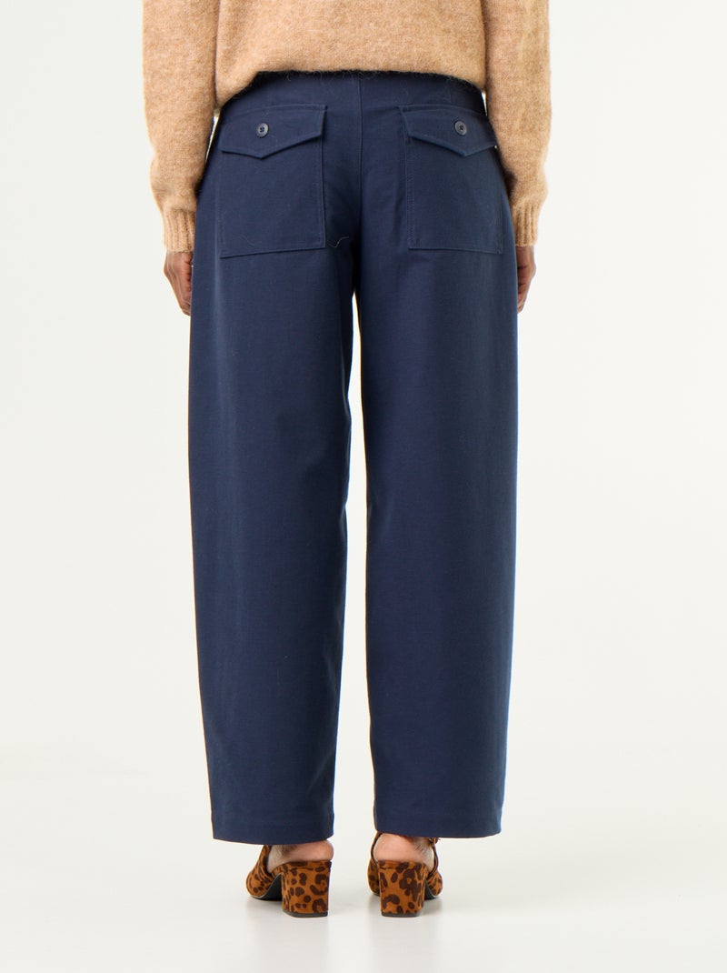 Plain wide-leg trousers Blue - Kiabi