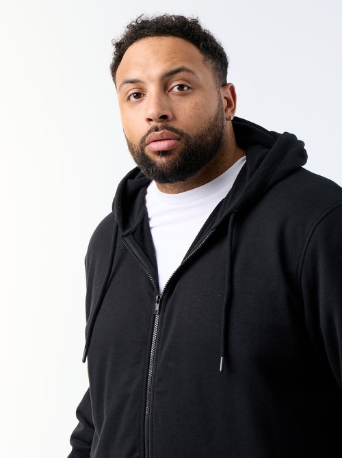 Plain Zip-Up Hooded Sweatshirt - Kiabi