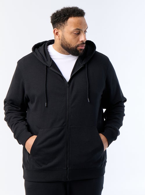 Plain Zip-Up Hooded Sweatshirt - Kiabi