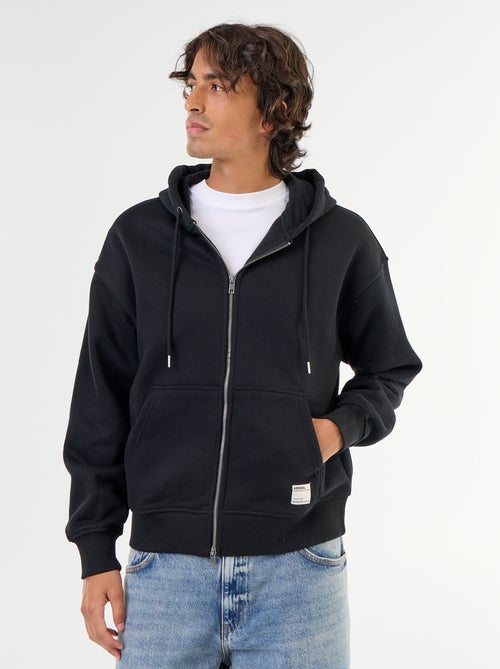 Plain zip-up hooded sweatshirt - Kiabi