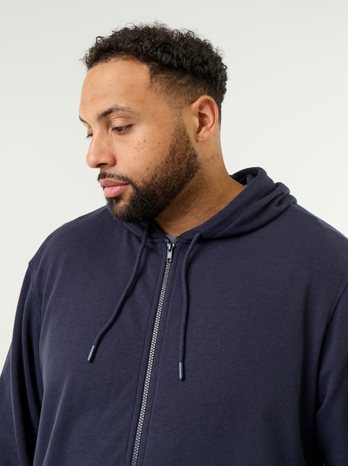 Plain Zip-Up Hooded Sweatshirt - Kiabi
