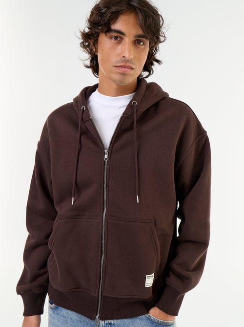 Plain zip-up hooded sweatshirt - Kiabi
