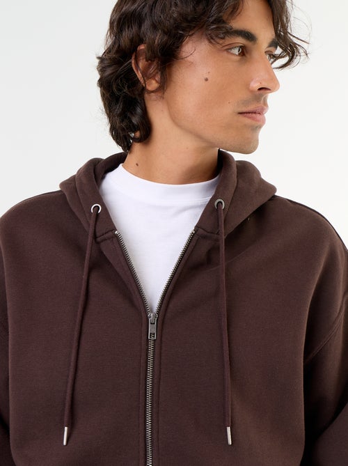 Plain zip-up hooded sweatshirt - Kiabi