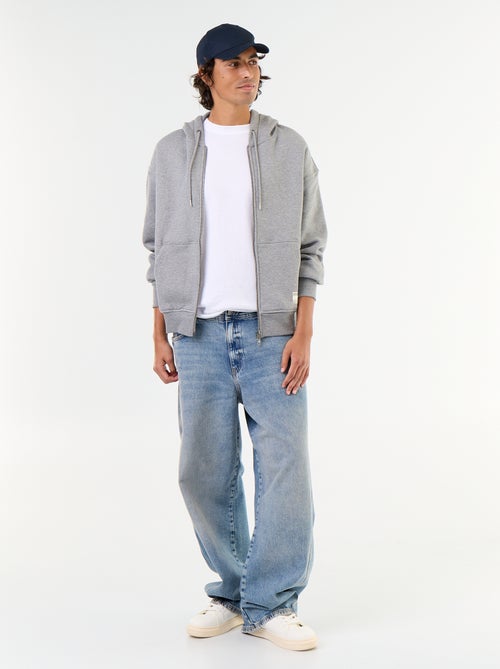 Plain zip-up hooded sweatshirt - Kiabi