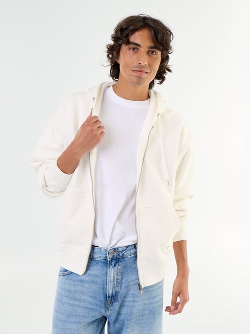 Plain zip-up hooded sweatshirt - Kiabi