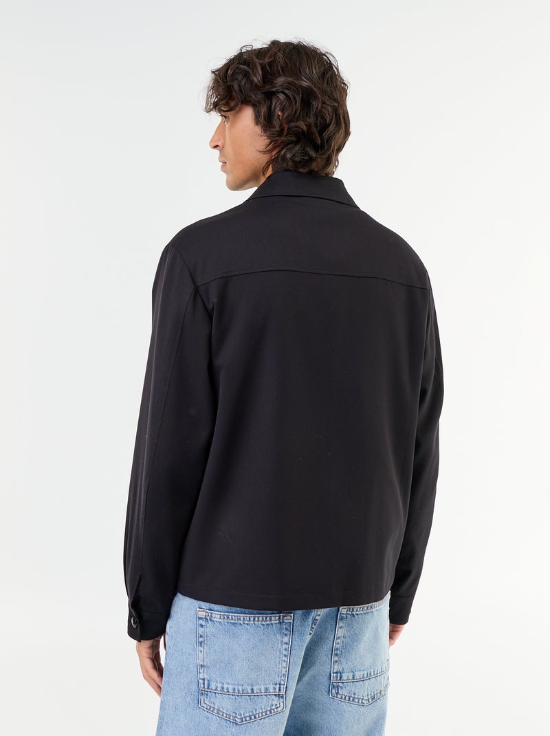 Plain zip-up jacket Black - Kiabi