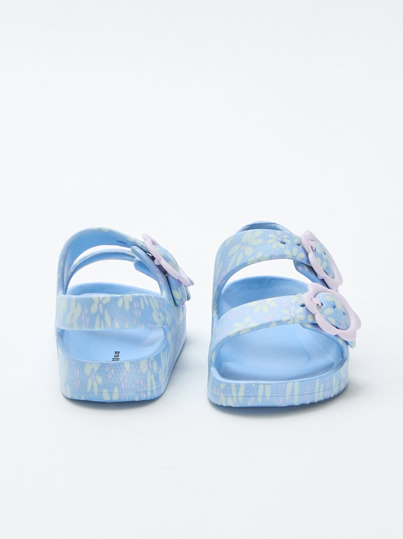 Plastic sandals with floral pattern Blue - Kiabi