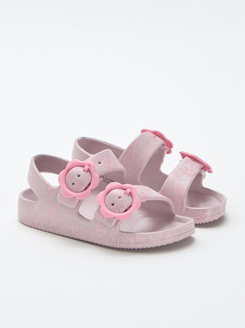 Plastic sandals with floral pattern - Kiabi
