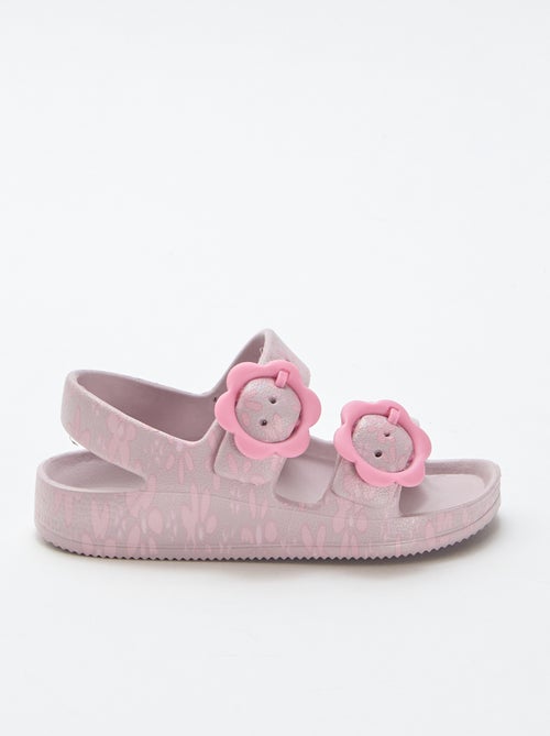 Plastic sandals with floral pattern - Kiabi