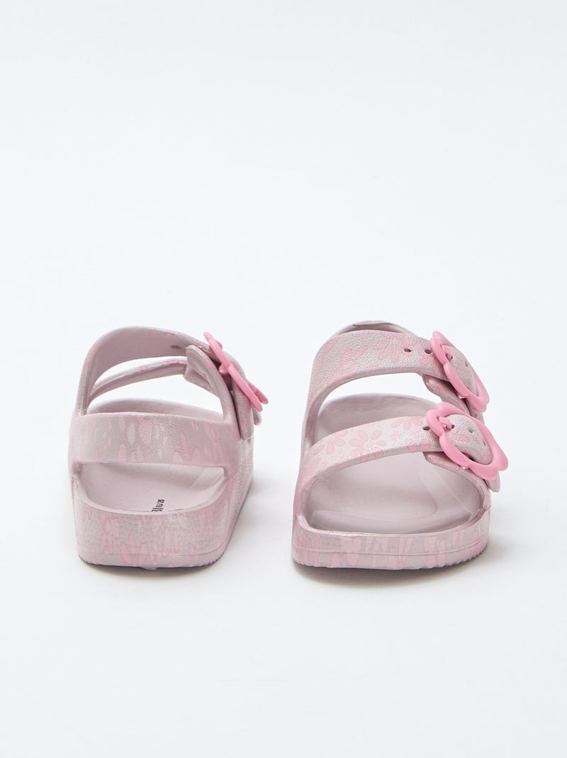 Plastic sandals with floral pattern Pink - Kiabi
