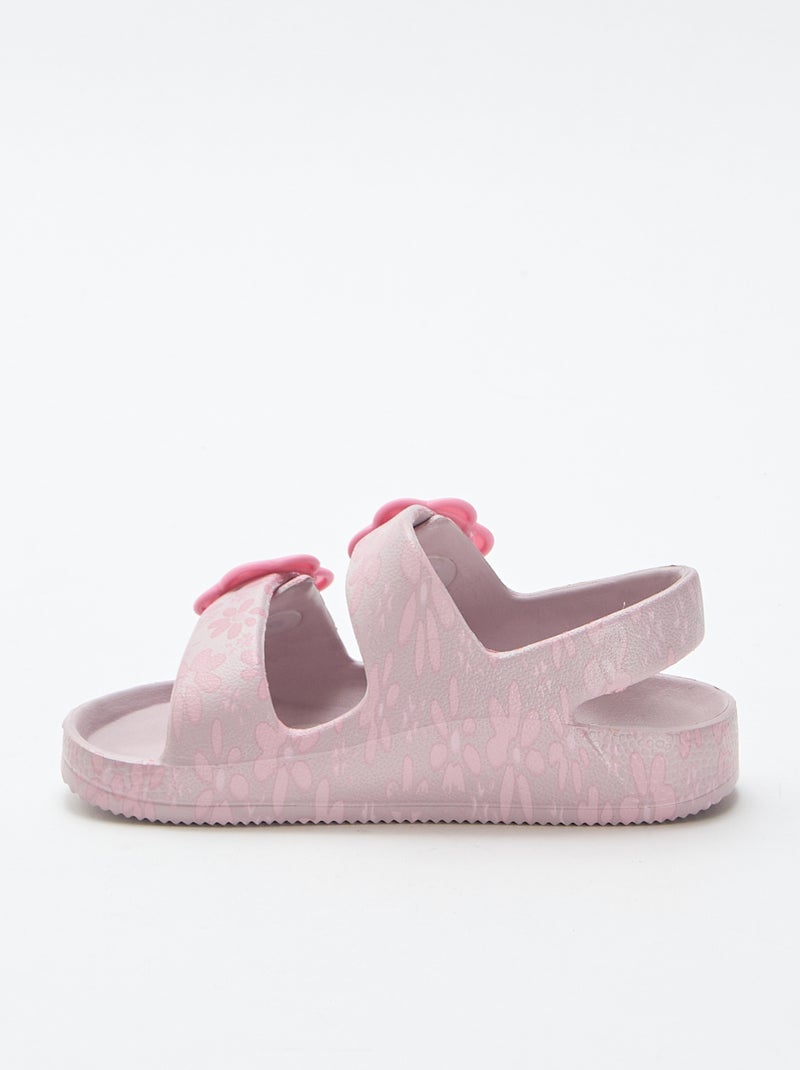 Plastic sandals with floral pattern Pink - Kiabi