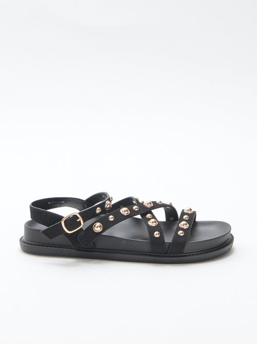 Plateau-Sandalen mit Nietenriemen - Kiabi