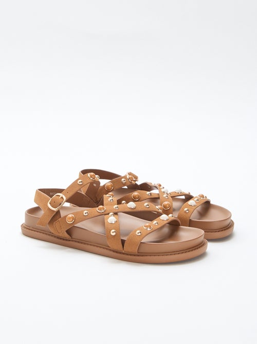 Platform Sandals with Studded Straps - Kiabi