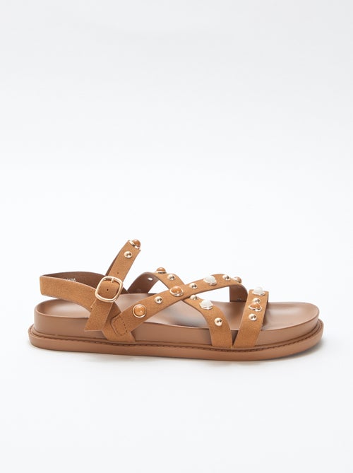 Platform Sandals with Studded Straps - Kiabi