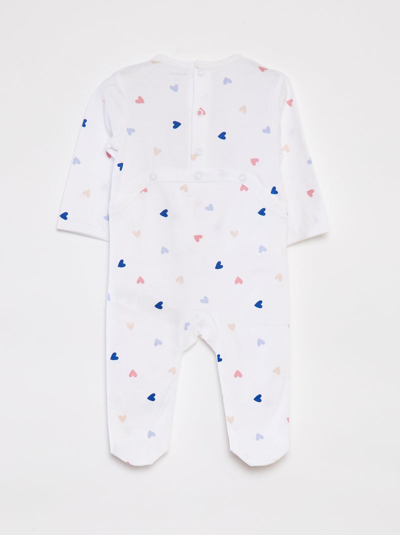 Playful Patterned Footed Sleepsuit WHITE - Kiabi