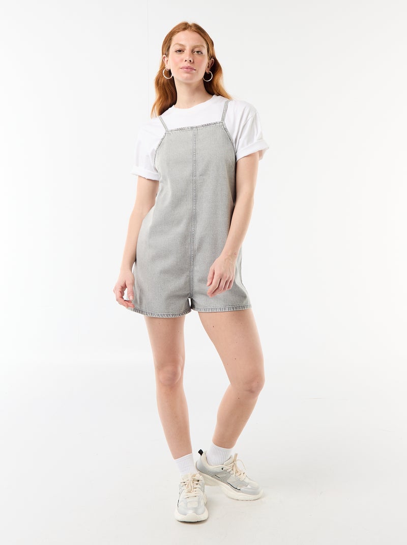 Playsuit im Latzhosen-Stil Grau - Kiabi