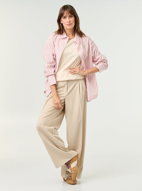 Pleated Maternity Trousers - Kiabi Pleated Maternity Trousers - Kiabi
