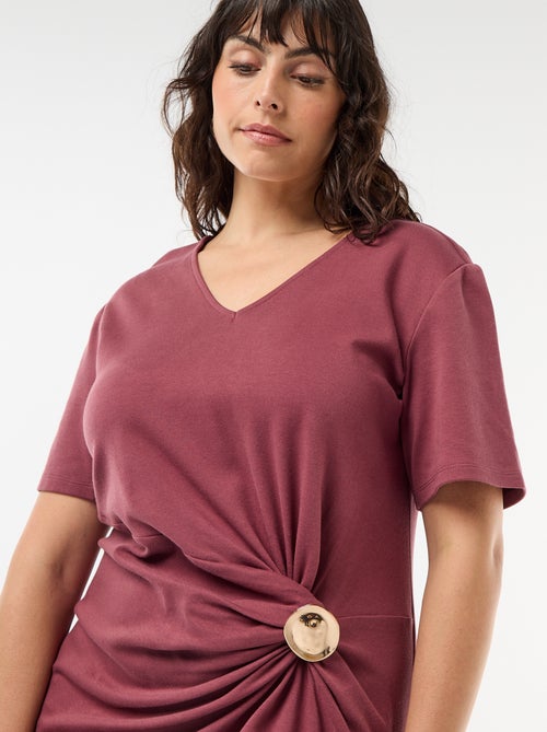 Pleated Maxi Dress with Hammered Gold Detail - Kiabi