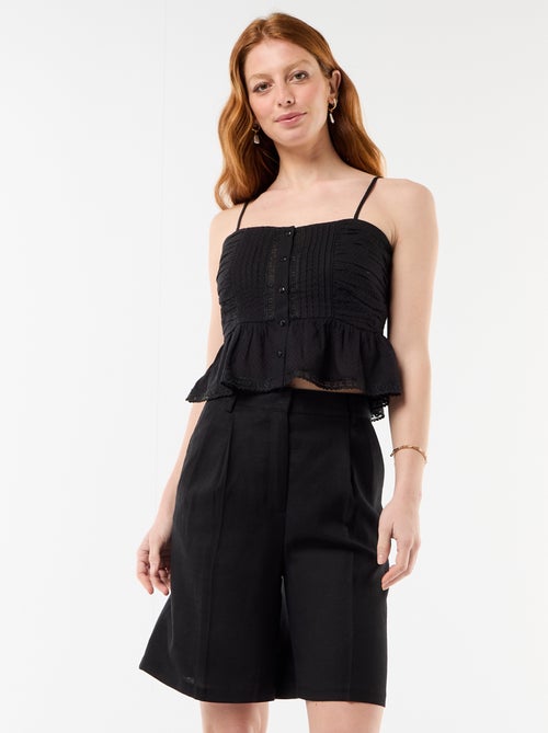 Pleated Wide-Leg Shorts - Kiabi
