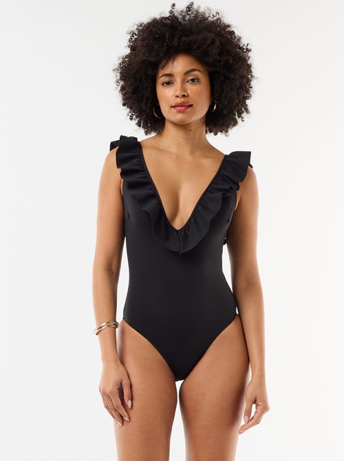 Plunge Neck One-Piece Swimsuit - Kiabi