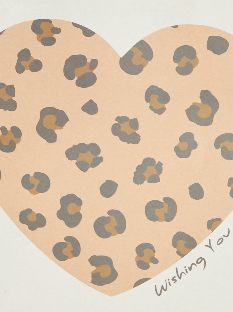 Pochette cadeau avec imprimé 'cœur' Beige - Kiabi