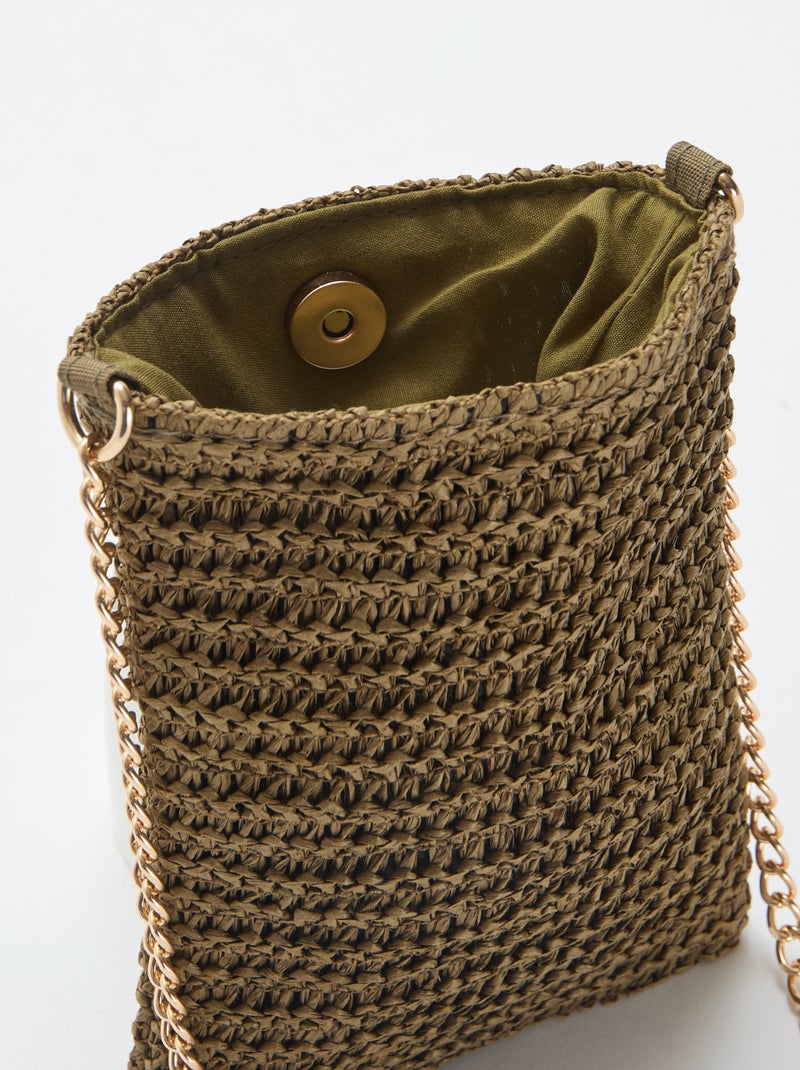 Pochette de téléphone à bandoulière Kaki - Kiabi