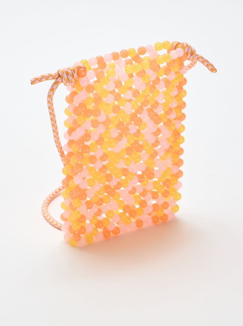 Pochette de téléphone en perles Orange - Kiabi