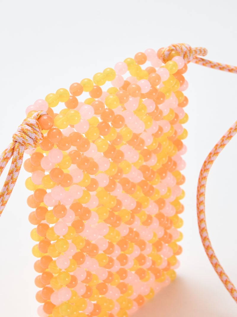 Pochette de téléphone en perles Orange - Kiabi
