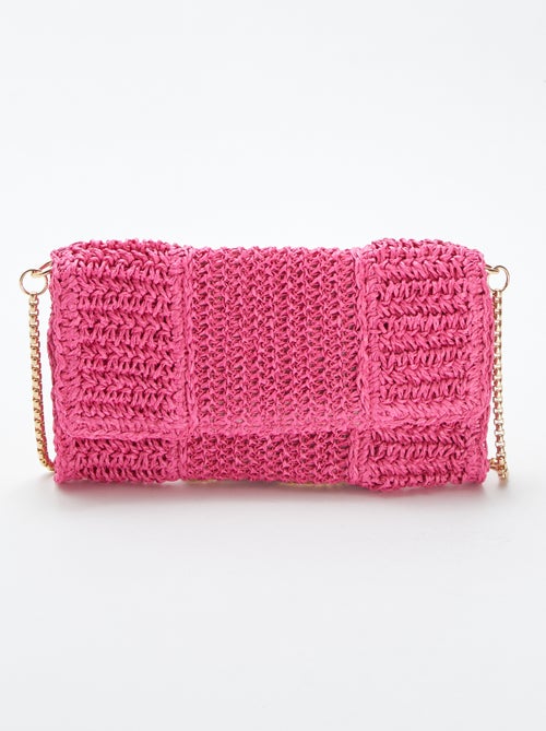 Pochette en raphia avec bandoulière - Kiabi