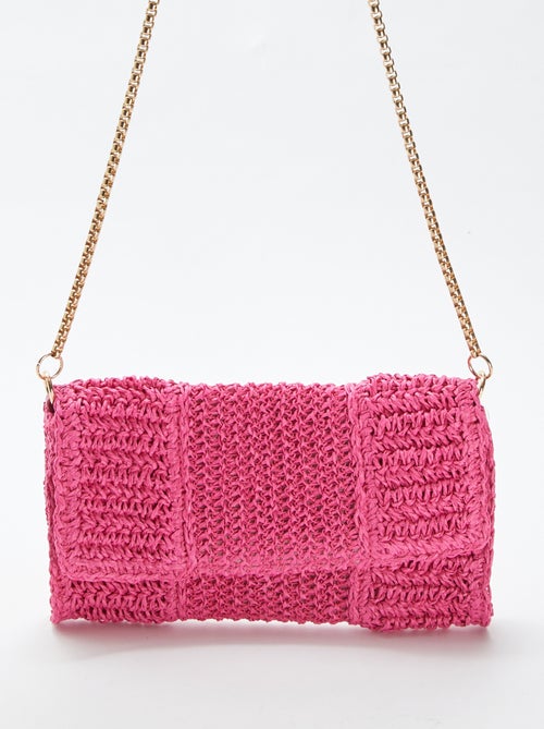 Pochette en raphia avec bandoulière - Kiabi