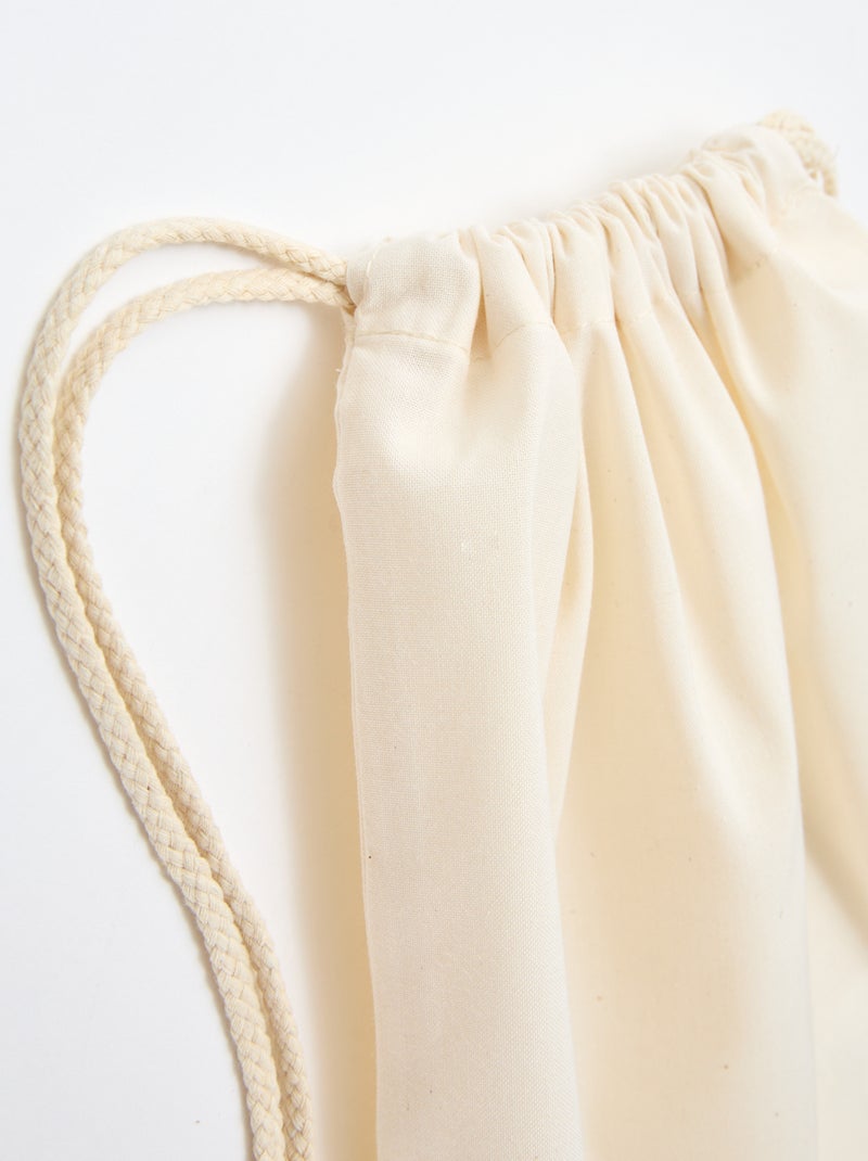 Pochon uni avec cordons Blanc - Kiabi